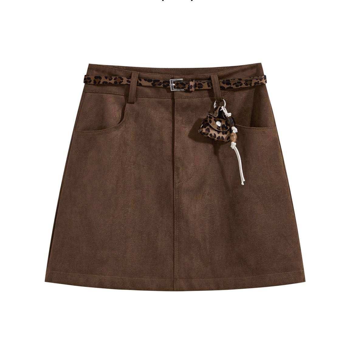 韩版咖色麂皮绒半身裙女辣妹短裙