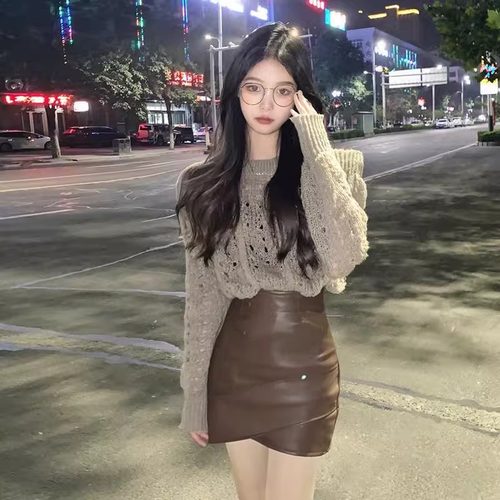 防走光包臀皮裙a字半身裙短裙