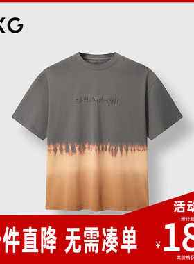 GXG男装 圆领T恤扎染短袖针织 2025年夏季新品G25X442130