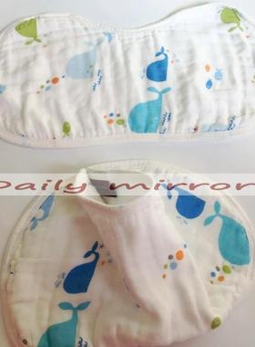 6层原单面料muslin竹纤维围嘴宝宝纱布口水巾新生儿拍嗝巾吐奶巾