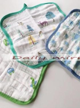 原单面料muslin棉6层纱布新生婴儿宝宝童口水巾洗澡洗脸巾手帕