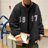 灯芯绒外套男春季 港风宽松情侣棒球服ins潮牌百搭学生夹克上衣服