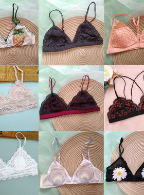 趣芬妮 纯欲风超薄蕾丝超薄款无钢圈三角杯文胸舒适诱惑性感内衣