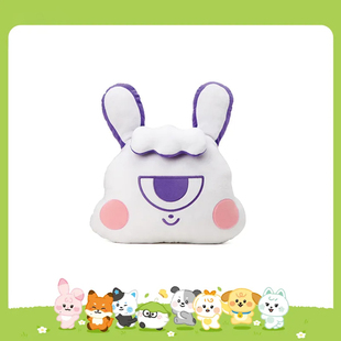 名学动物园南波小兔脸型抱枕毛毯二合一靠枕毛绒卡通靠垫睡枕披肩