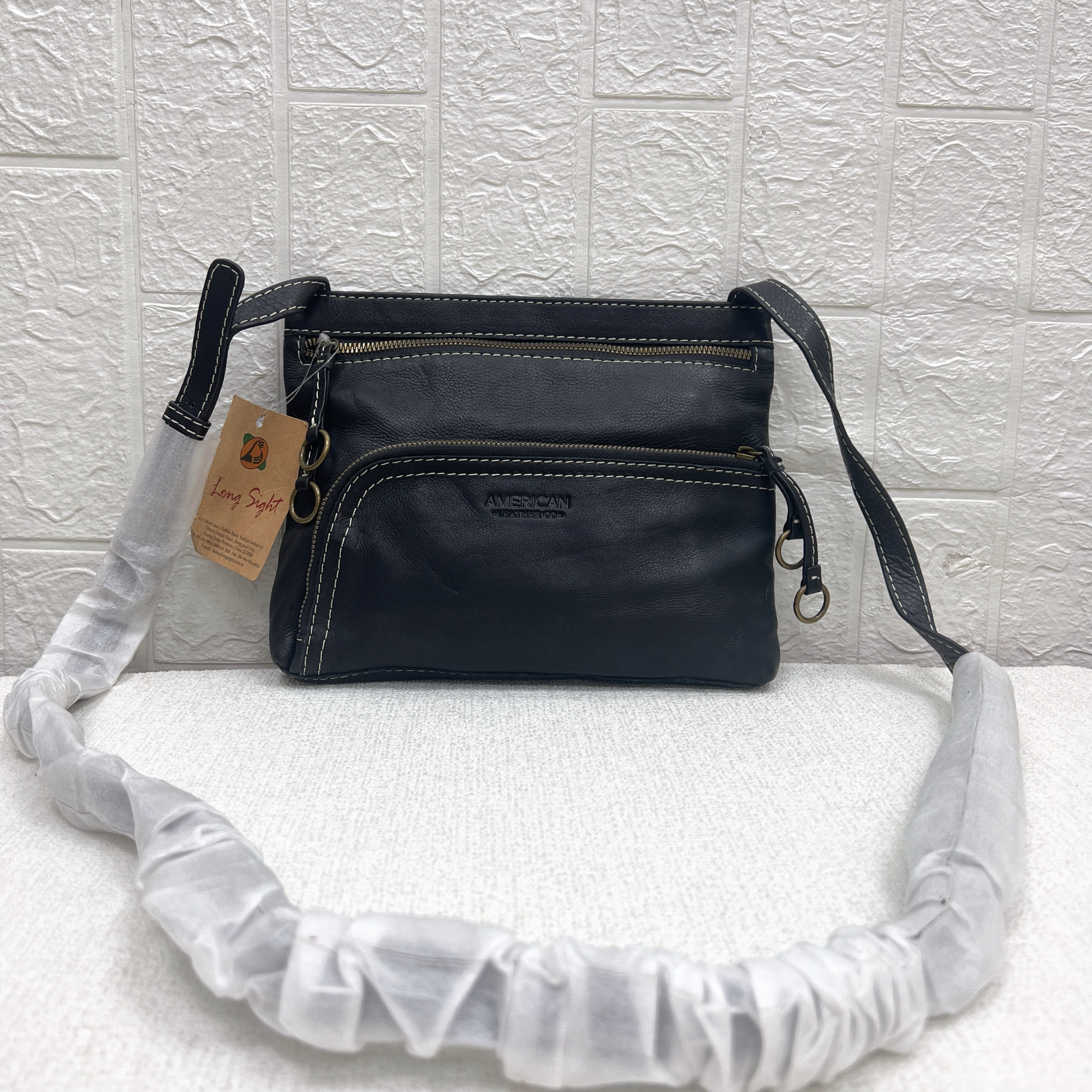 外贸样板包出美国AMERICANLEATHERCO柔软细腻纯牛皮手机包