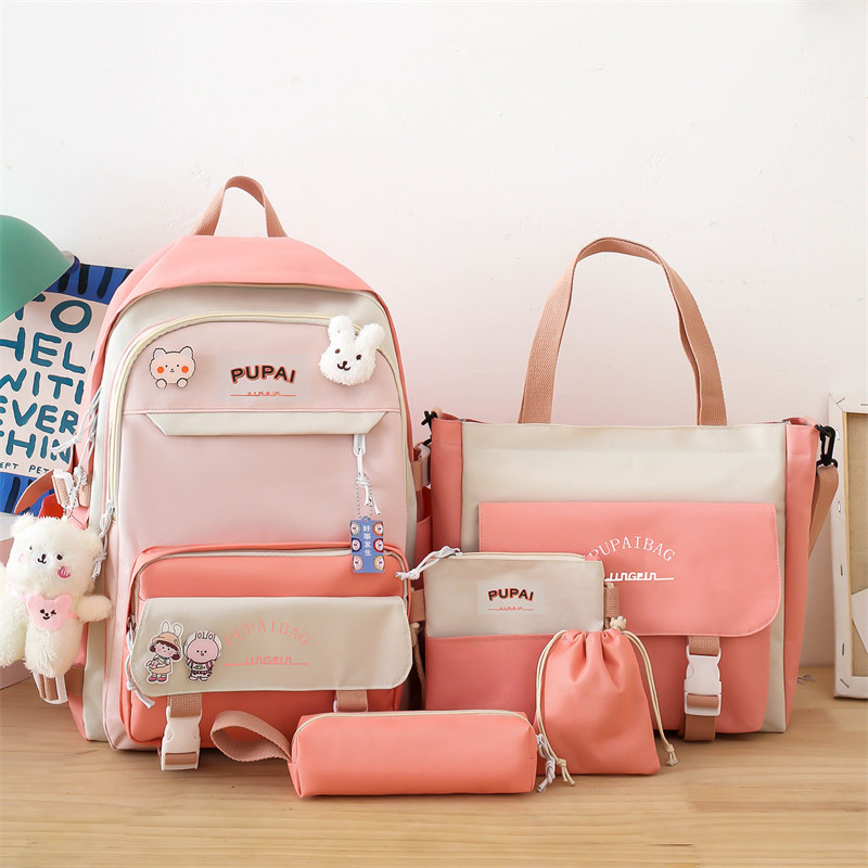 SCHOOL BAG FOR GIRLS KOREAN VERSION JUNIOR HIGH SCHOOL HIGH SCHOOL LARGE CAPACITY SMALL FRESH BACKPACK GIRL BACKPACK WATERPROOF AND DECOMPRESSION