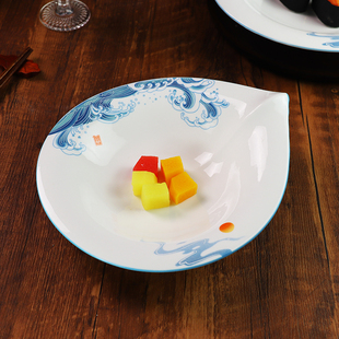 酒店用陶瓷盘高级感创意冷菜盘子炒菜盘凉菜盘意境餐具沙拉斜口盘