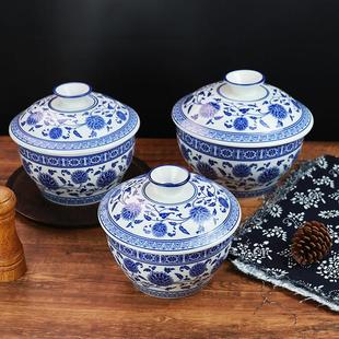 带盖青花瓷鸡盅釉下彩瓷陶瓷炖盅汤碗大碗带盖炖汤火锅调料盅商用