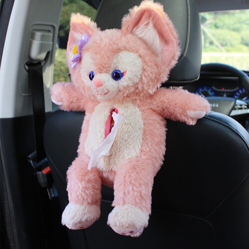 汽车车载纸巾盒卡通可爱草莓熊星黛露摆件饰品抽纸盒挂式创意摆件