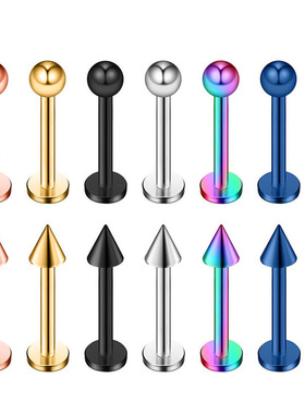G23钛基本款唇钉外牙1.2x6/8/10mm 穿刺饰品耳骨钉批发零售亚马逊