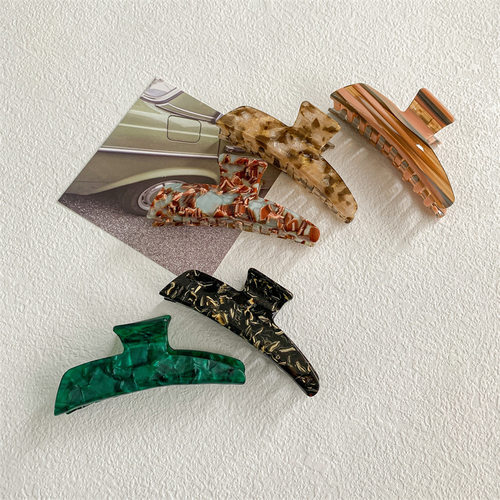 新款醋酸鲨鱼抓韩版高级色小众抓夹洗澡马尾夹外带慵懒法式发抓女