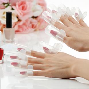 日本进口涂指甲油保护套手指甲防刮蹭美甲护理工具透明5个装