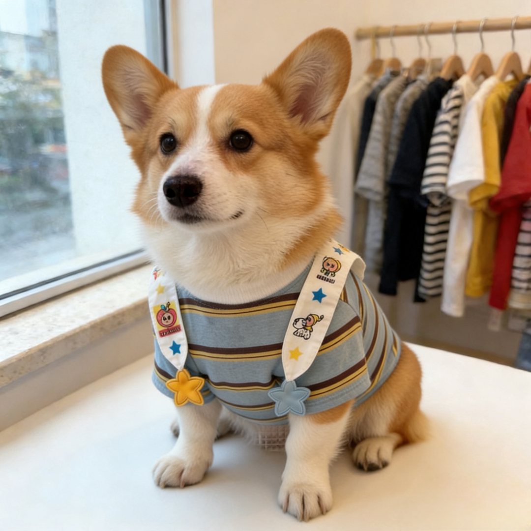 夏季薄款条纹狗狗背心中小型犬