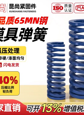 国产模具弹簧65mn锰钢矩形扁线蓝色6/8/10/12/14/16/18/20/22