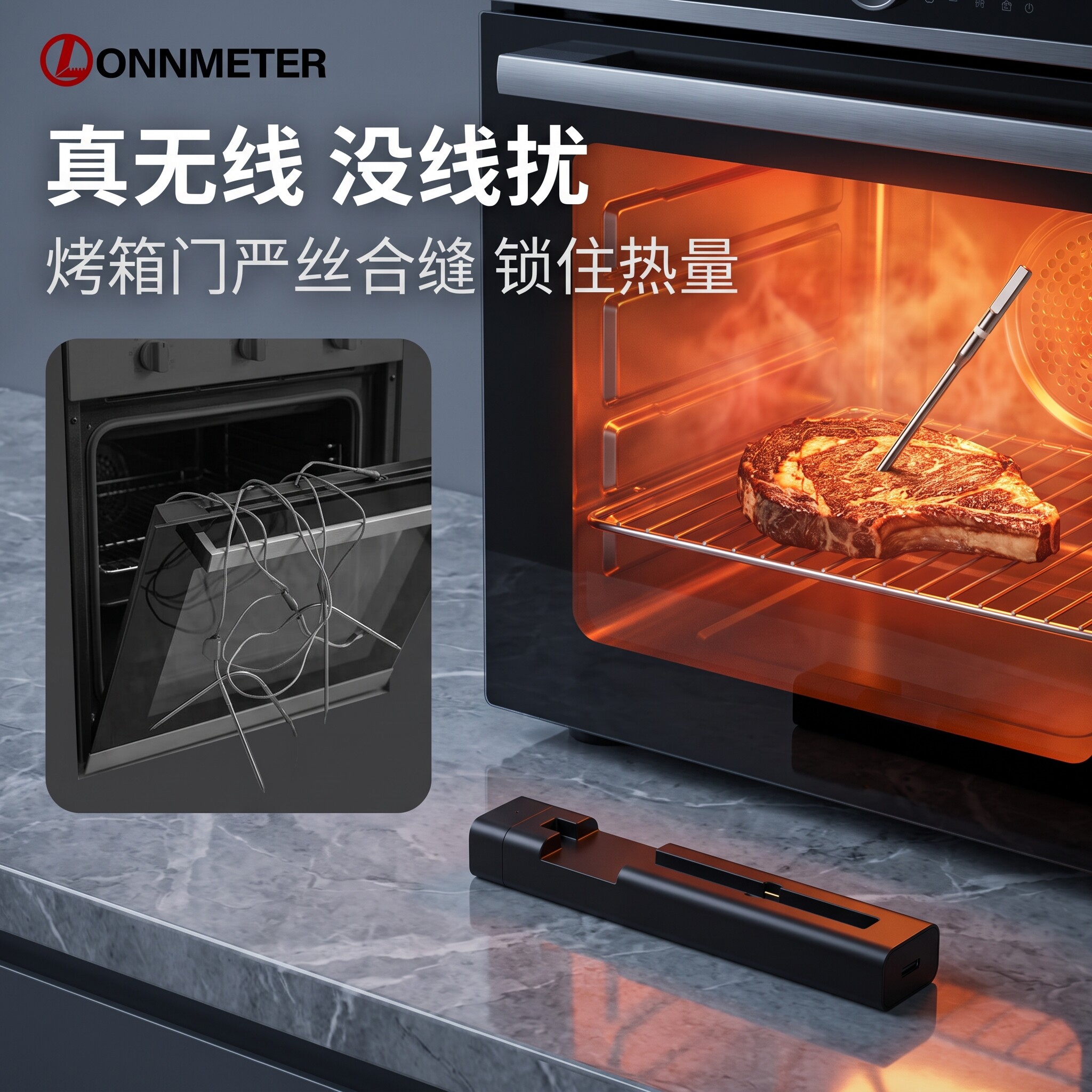 无线蓝牙烤肉温度计探针式厨房油温计食品食物测温仪家用