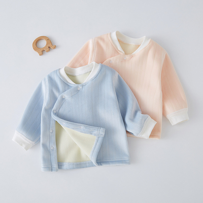 婴儿上衣保暖内衣加绒冬加厚外套