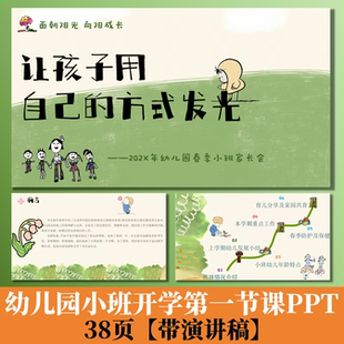 C217 让孩子用自己的方式成长幼儿园小班开学第一课PPT38页演讲稿