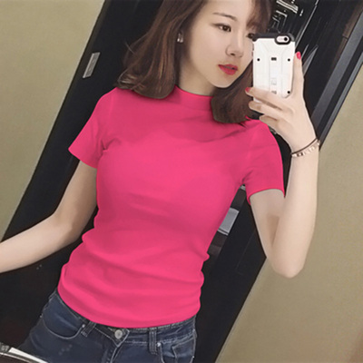 洋气修身棉女夏百搭短袖韩版白色