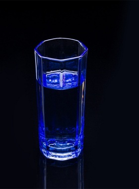 红樱桃蓝色玻璃水杯家用杯子套装6件套玻璃杯6只装彩色玻璃杯套装