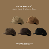 时尚 英伦风八角帽女秋冬复古绒面报童帽韩系文艺百搭画家帽显脸小