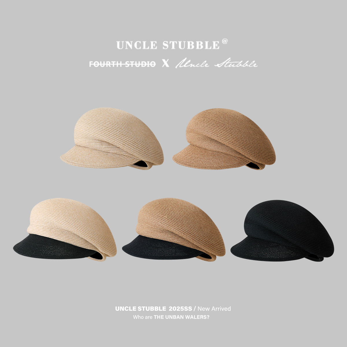 日本进口草编报童帽女生气质高级感马术帽英伦风贝雷帽防晒草帽夏