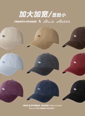 大头大脸显脸小棒球帽可爱小狐狸刺绣鸭舌帽男女时尚百搭遮阳帽子