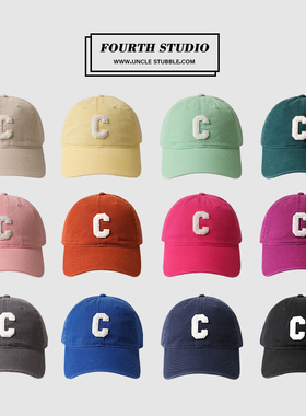 胡茬叔叔帽子好版型男女同款韩版C字百搭软顶棒球帽情侣鸭舌帽潮