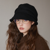 日系纯色皱褶盆帽秋冬保暖山本风台灯帽复古百搭不挑人渔夫帽女生