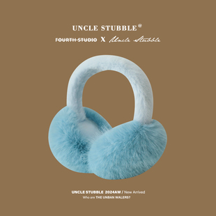 甜美可爱蓝色耳罩加厚保暖骑车防风耳包冬季雪地氛围感耳套耳暖女