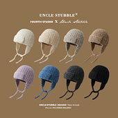 女生甜美可爱飞行帽秋冬防寒护耳毛线帽日系复古纯色雷锋帽显脸小