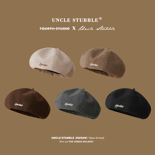 复古加厚毛呢贝雷帽秋冬大版型显脸小南瓜帽韩版时尚画家帽子女生