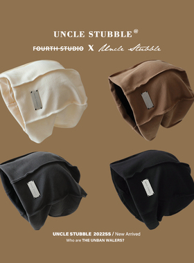 胡茬叔叔冷帽原创金属标小众立体剪裁套头帽四季护耳保暖堆堆帽女