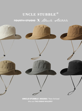 春夏纯色速干渔夫帽防紫外线遮阳帽男女户外薄款西部牛仔登山帽子