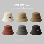 春夏宽檐渔夫帽女高品质轻薄透气棉麻盆帽休闲百搭显脸小遮阳帽男