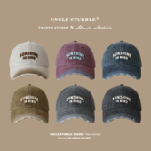 美式 复古鸭舌帽男女街头做旧磨破渐变棒球帽宽檐显脸小帽子高品质