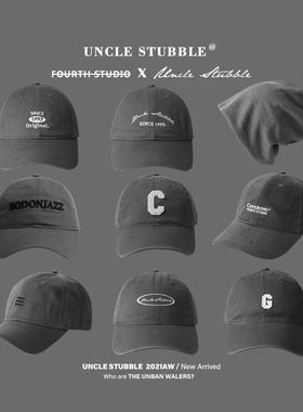 胡茬叔叔新品帽子原创灰色软顶棒球帽鸭舌帽男韩版百搭渔夫帽女生