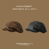 秋冬英伦复古皮质报童帽小众做旧不规则报童帽辣妹废土风贝雷帽女