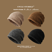 纯色卷边堆堆帽男女秋冬防风保暖毛线帽中性百搭慵懒风套头帽冷帽