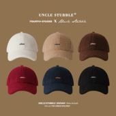 胡茬叔叔冬季 摇粒绒棒球帽女生厚款 保暖硬顶鸭舌帽韩系羊羔绒帽子