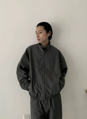 PASS STUDIO小众短宽cleanfit夹克男女宽松立领防风拉链外套运动