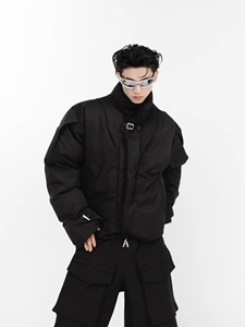 CulturE23ss小众设计结构立领棉服外套金属点缀简约高级加厚上衣