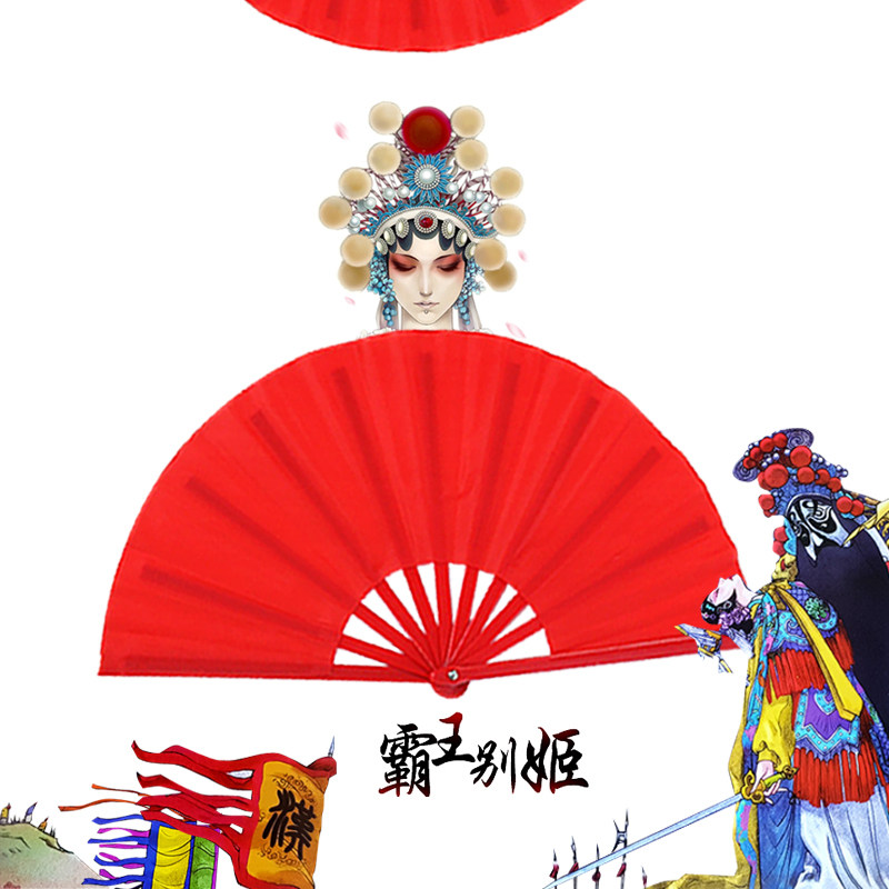 折扇幼儿园儿童舞蹈扇说书人霸王别姬8寸布扇10寸古装表演功夫扇