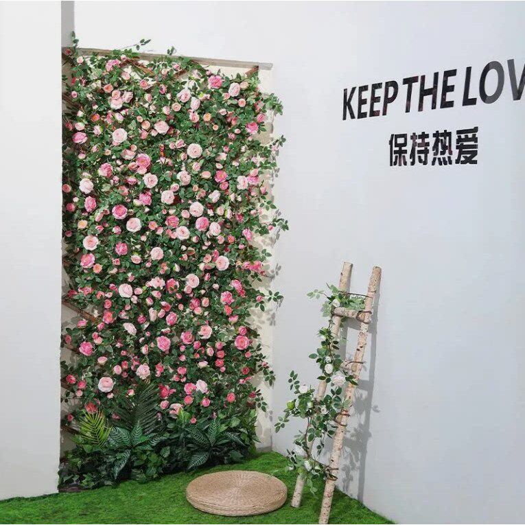 仿真玫瑰花藤蔷薇藤蔓家居装饰假花藤条空调管道缠绕室外围栏装饰