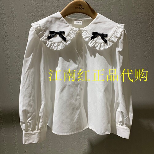 little moco专柜正品25春女童纯棉甜美娃娃领长袖衬衫 KBE1SHT012