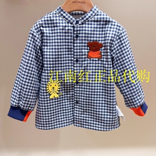 F3CAG4175太平鸟童装mini peace 2026冬款男幼童加绒格子长袖衬衫