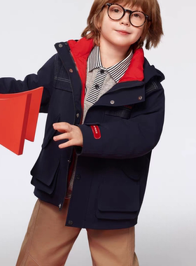 F1BEG1106 mini peace太平鸟童装2026春装新款男童风衣外套 999