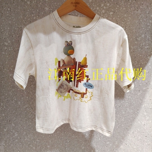 Mlatin马拉丁童装2026年秋款男童上衣休闲印花T恤短袖116626110A