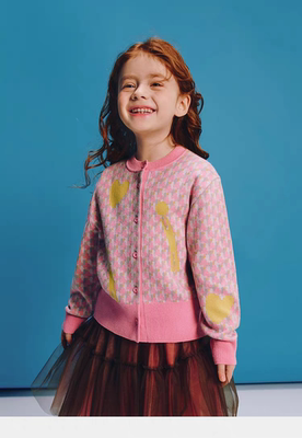 Mlatin马拉丁童装2026年春款女童毛衣外套开衫126019104A