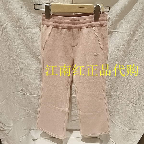 Mitti童装2025冬季新款女童慕斯绒松紧腰微喇休闲裤 MW57014106