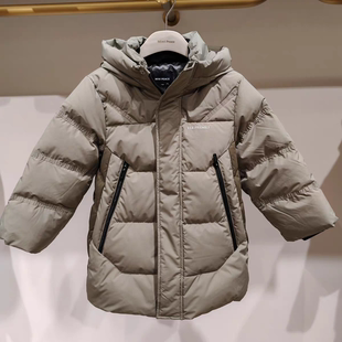F1ACF4414太平鸟童装minipeace2025冬季新款男童中长款连帽羽绒服